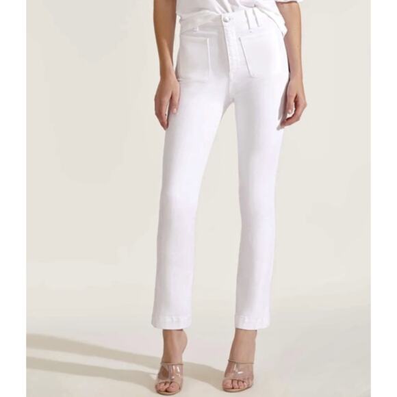 Veronica Beard Carly High-Rise Kick-Flare Jeans White Size 27 /4 - Picture 1 of 12